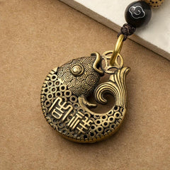 Vintage Chinese Style Lucky Fish Brass Car Pendant Key Chain