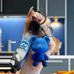 Creative Cartoon Chameleon Bear Keychain Couple Bag Pendant