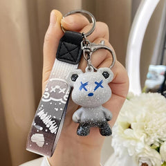 Creative Cartoon Chameleon Bear Keychain Couple Bag Pendant