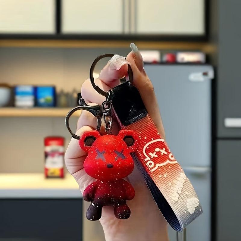 Creative Cartoon Chameleon Bear Keychain Couple Bag Pendant
