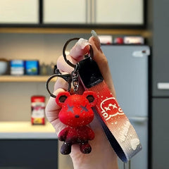 Creative Cartoon Chameleon Bear Keychain Couple Bag Pendant