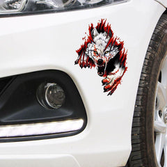 3D Realistic Wolf Head Car Hood Door Scratch Cover Sticker
