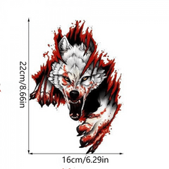 3D Realistic Wolf Head Car Hood Door Scratch Cover Sticker