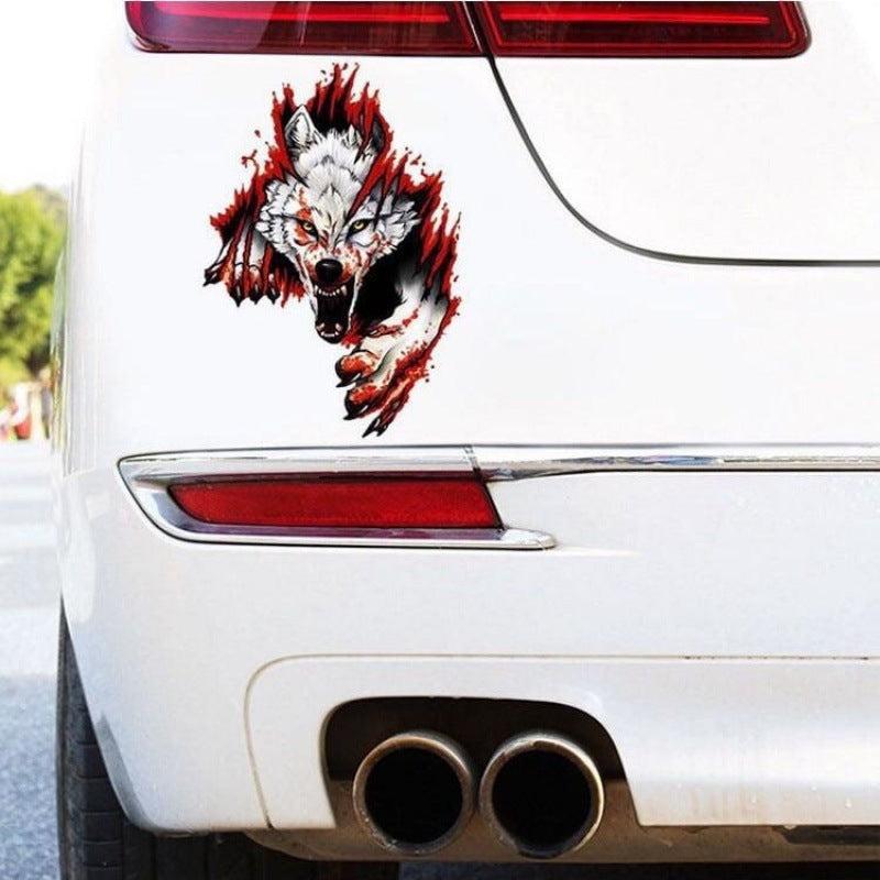 3D Realistic Wolf Head Car Hood Door Scratch Cover Sticker