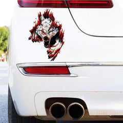 3D Realistic Wolf Head Car Hood Door Scratch Cover Sticker