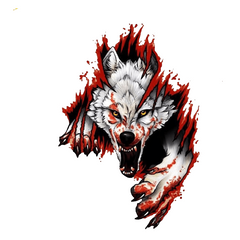 3D Realistic Wolf Head Car Hood Door Scratch Cover Sticker