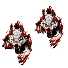 3D Realistic Wolf Head Car Hood Door Scratch Cover Sticker