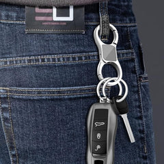Creative Metal Waist Keychain Double Headed Car Key Ring Gift
