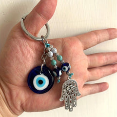 Evil Eye Hand Of Fatima Alloy Keychain Pendant