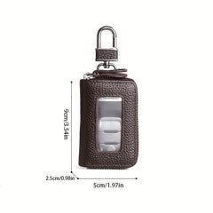 Leather Car Key Case Business Key Shell Waist Hanging Zipper Key Protection Case