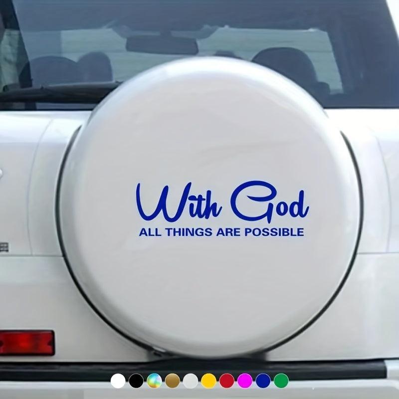 WITH GOD ALL THINGS ARE POSSIBLE Car Sticker Window Decals