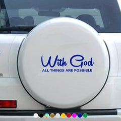 WITH GOD ALL THINGS ARE POSSIBLE Car Sticker Window Decals