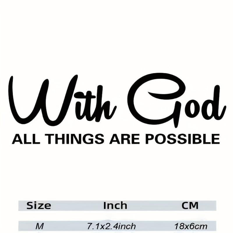 WITH GOD ALL THINGS ARE POSSIBLE Car Sticker Window Decals
