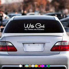 WITH GOD ALL THINGS ARE POSSIBLE Car Sticker Window Decals