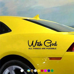 WITH GOD ALL THINGS ARE POSSIBLE Car Sticker Window Decals