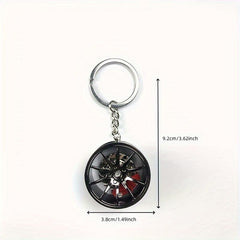 Tire Metal Keychain Car Hub Key Ring Brake Pad Turnable Gift Key Ring