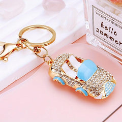 Rhinestone Car Key Chain Metal Ring Bag Pendant
