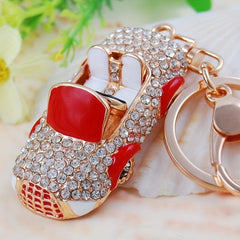 Rhinestone Car Key Chain Metal Ring Bag Pendant