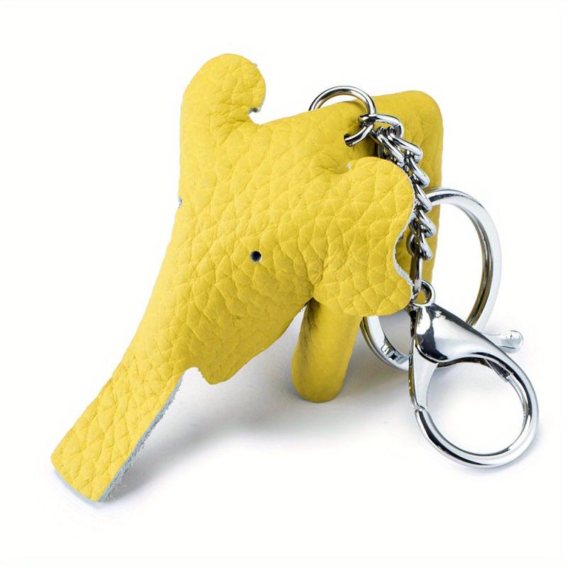 Elephant Keychain Faux Leather Car Key Pendant