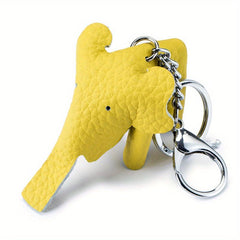 Elephant Keychain Faux Leather Car Key Pendant