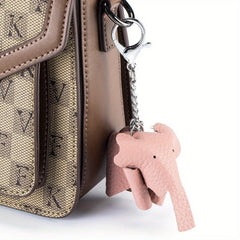 Elephant Keychain Faux Leather Car Key Pendant