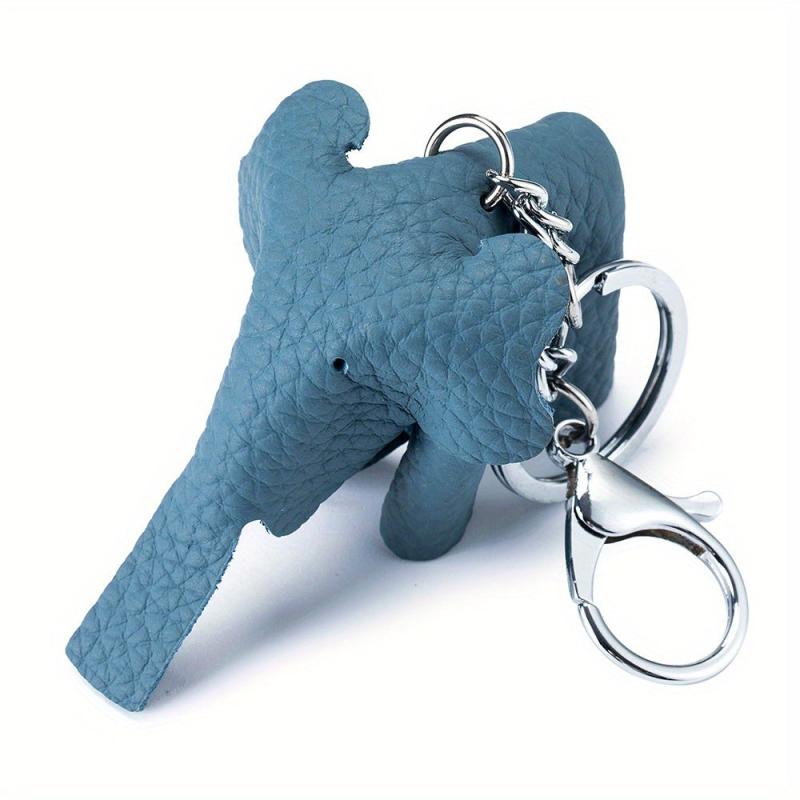 Elephant Keychain Faux Leather Car Key Pendant