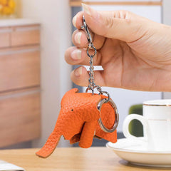 Elephant Keychain Faux Leather Car Key Pendant