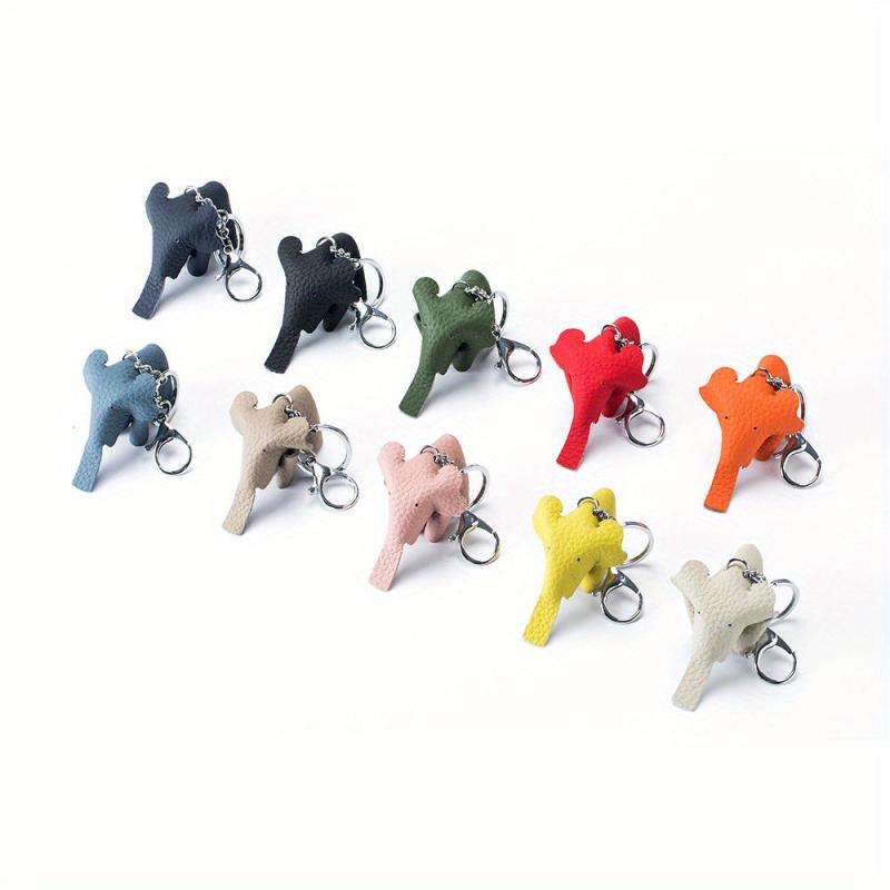 Elephant Keychain Faux Leather Car Key Pendant