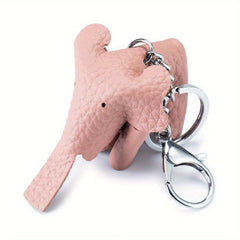 Elephant Keychain Faux Leather Car Key Pendant