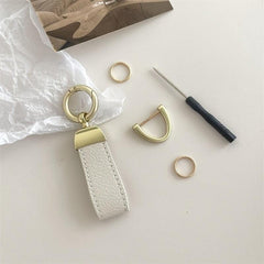 French Faux Leather Keychain High Texture Ins Creative Ornament Car Key Chain
