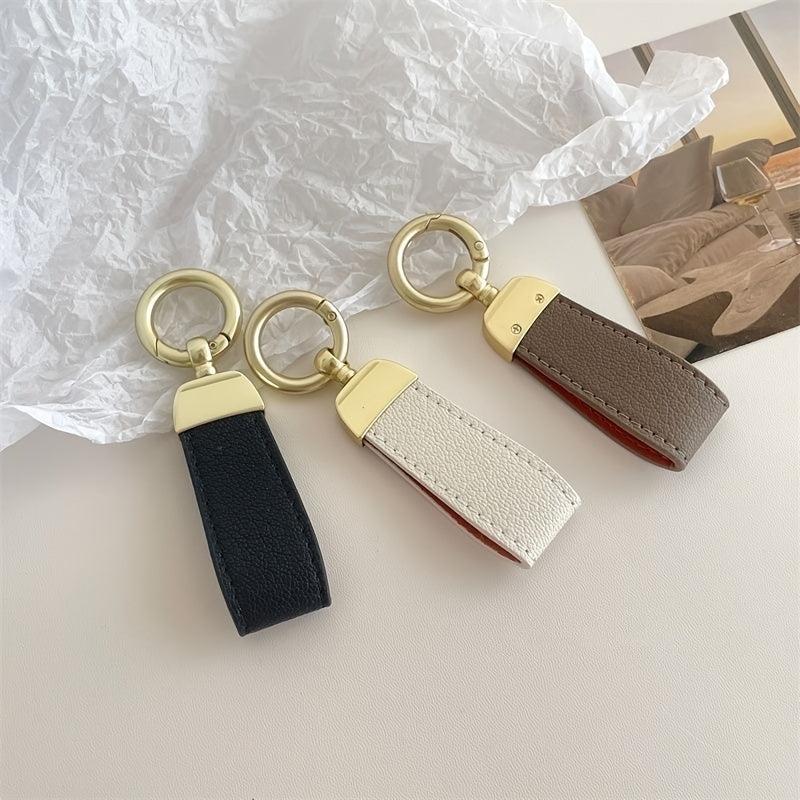 French Faux Leather Keychain High Texture Ins Creative Ornament Car Key Chain