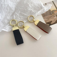 French Faux Leather Keychain High Texture Ins Creative Ornament Car Key Chain