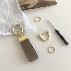 French Faux Leather Keychain High Texture Ins Creative Ornament Car Key Chain