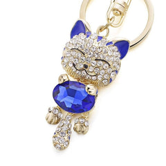 Cat Crystal Rhinestone Keychain for Car Key Rings
