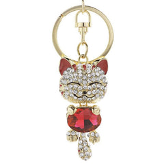 Cat Crystal Rhinestone Keychain for Car Key Rings