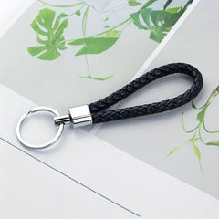 5pcs Leather Rope Keychain Braided Car Key Rope Pendant
