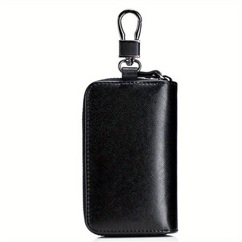 Key Bag Faux Leather Car Key Case Men's Portable Card Holder Red