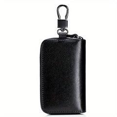 Key Bag Faux Leather Car Key Case Men's Portable Card Holder Red