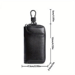 Key Bag Faux Leather Car Key Case Men's Portable Card Holder Red