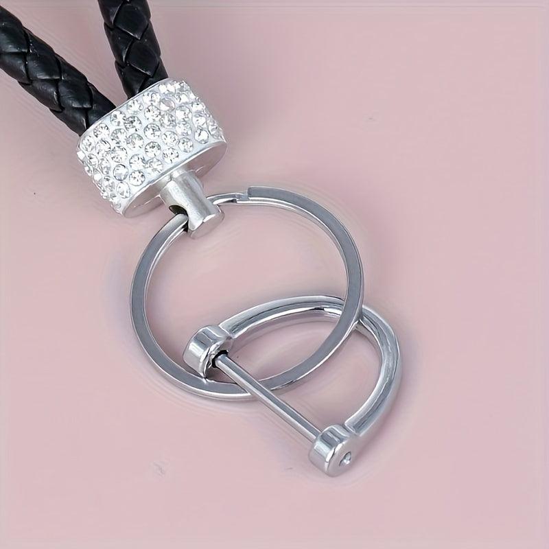 Crystal Inlaid Rhinestone Car Keychain Women's Key Buckle