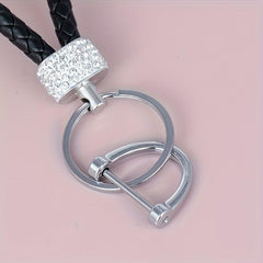Crystal Inlaid Rhinestone Car Keychain Women's Key Buckle