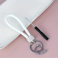 Crystal Inlaid Rhinestone Car Keychain Women's Key Buckle