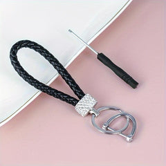 Crystal Inlaid Rhinestone Car Keychain Women's Key Buckle