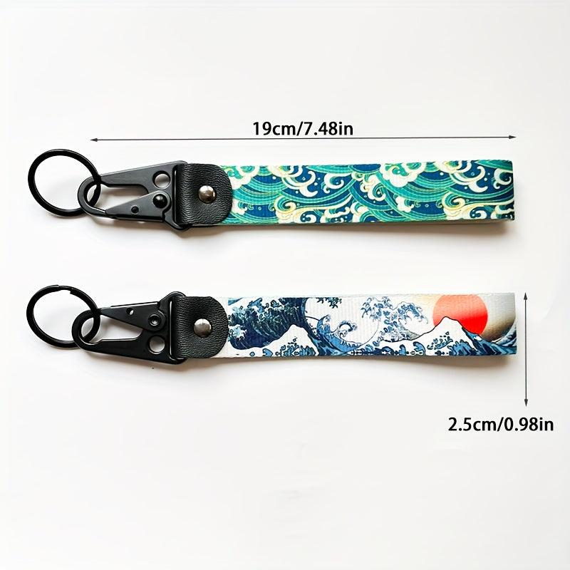 Hokkaido Sea Wave Keychain for Cars and Motorcycles