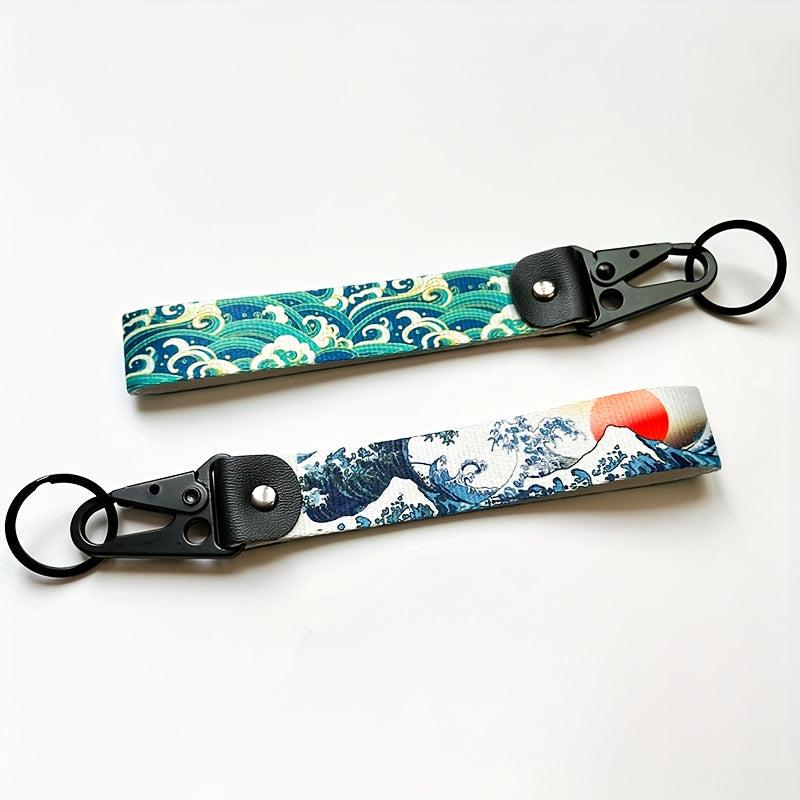 Hokkaido Sea Wave Keychain for Cars and Motorcycles