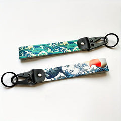 Hokkaido Sea Wave Keychain for Cars and Motorcycles