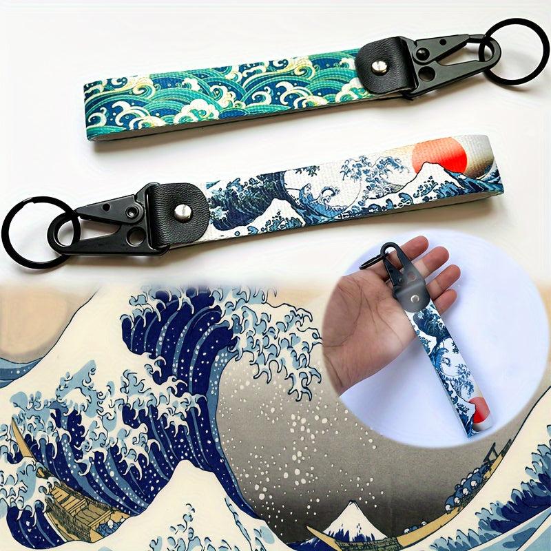 Hokkaido Sea Wave Keychain for Cars and Motorcycles