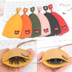Faux Leather Key Bag Unisex Keychain Pouch Car Key Holder Case
