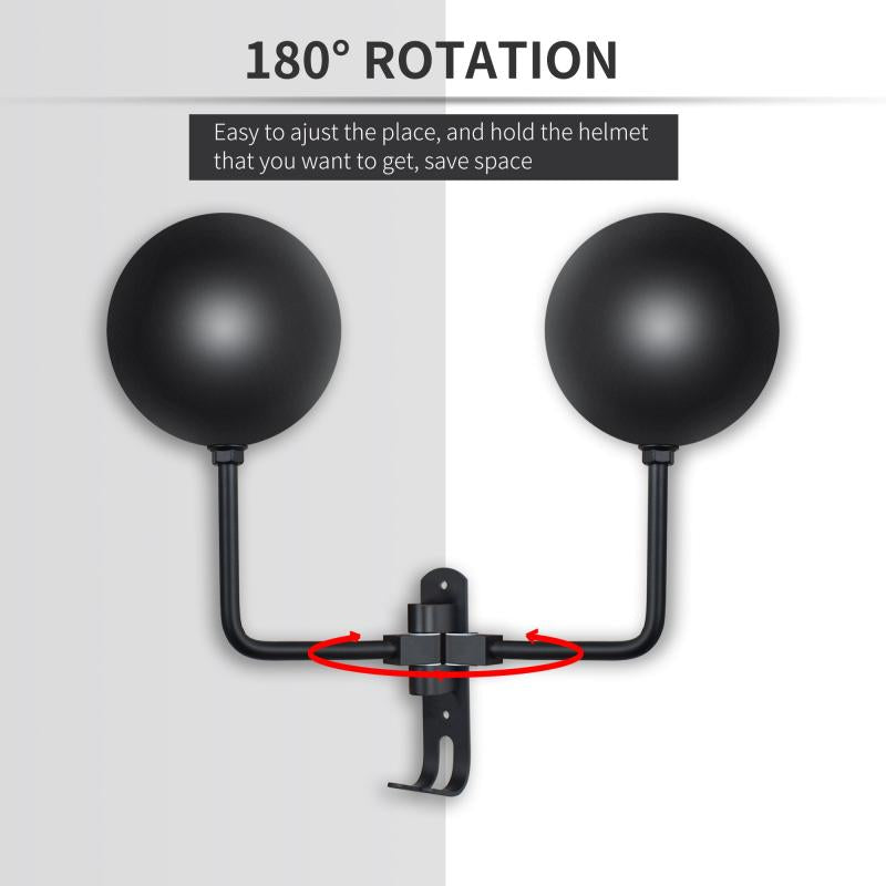 Helmet Wall Mount Motorcycle Helmet Rack Holder 180 Degree Rotation