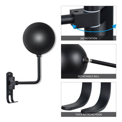 Helmet Wall Mount Motorcycle Helmet Rack Holder 180 Degree Rotation